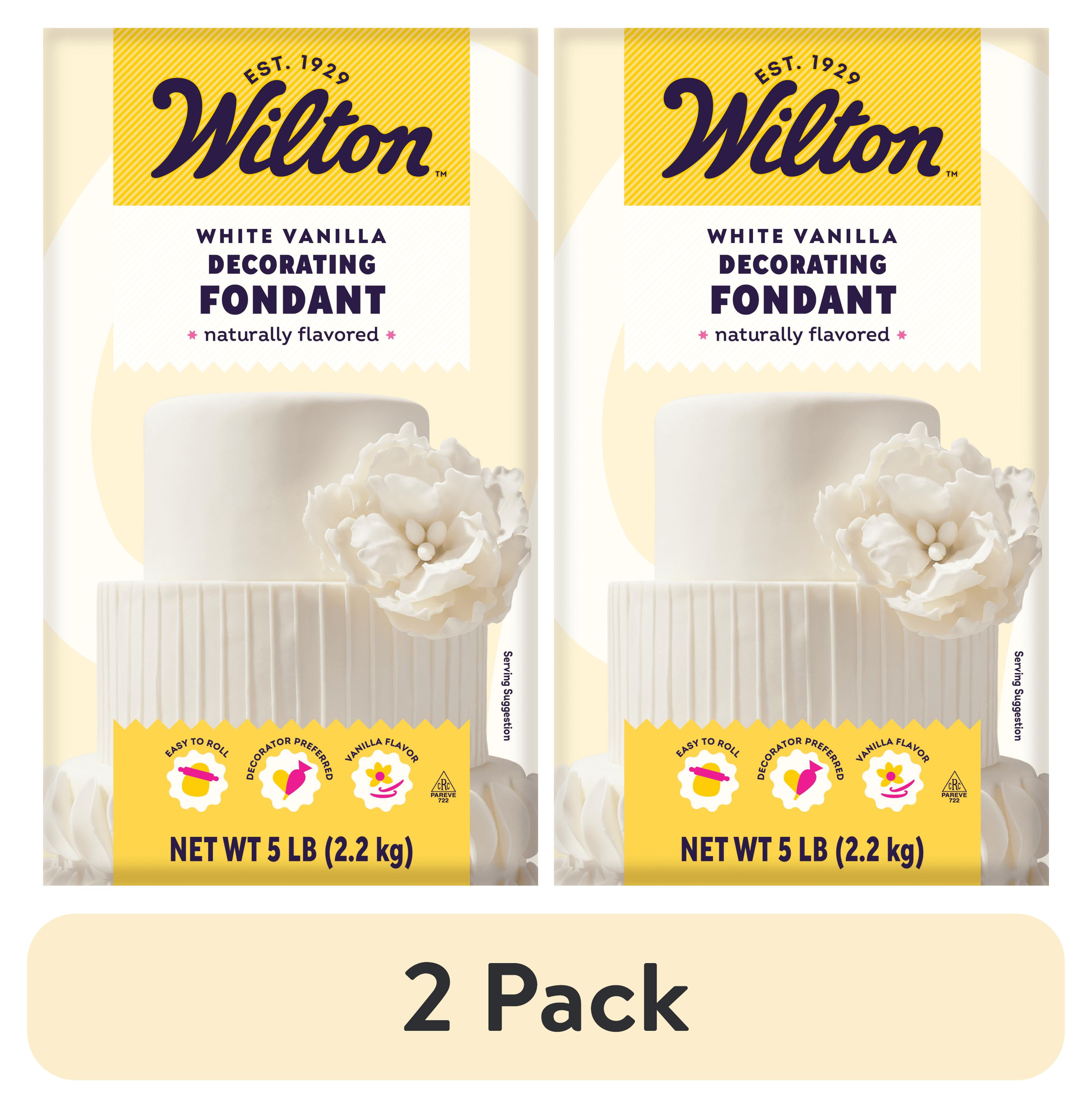 (2 pack) Wilton Premade White Fondant, Vanilla Flavored, 5 lb., Packaging May Vary