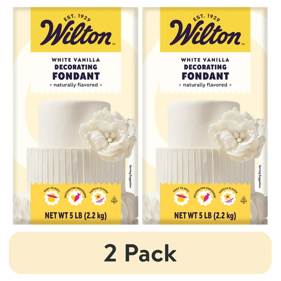 (2 pack) Wilton Premade White Fondant, Vanilla Flavored, 5 lb., Packaging May Vary