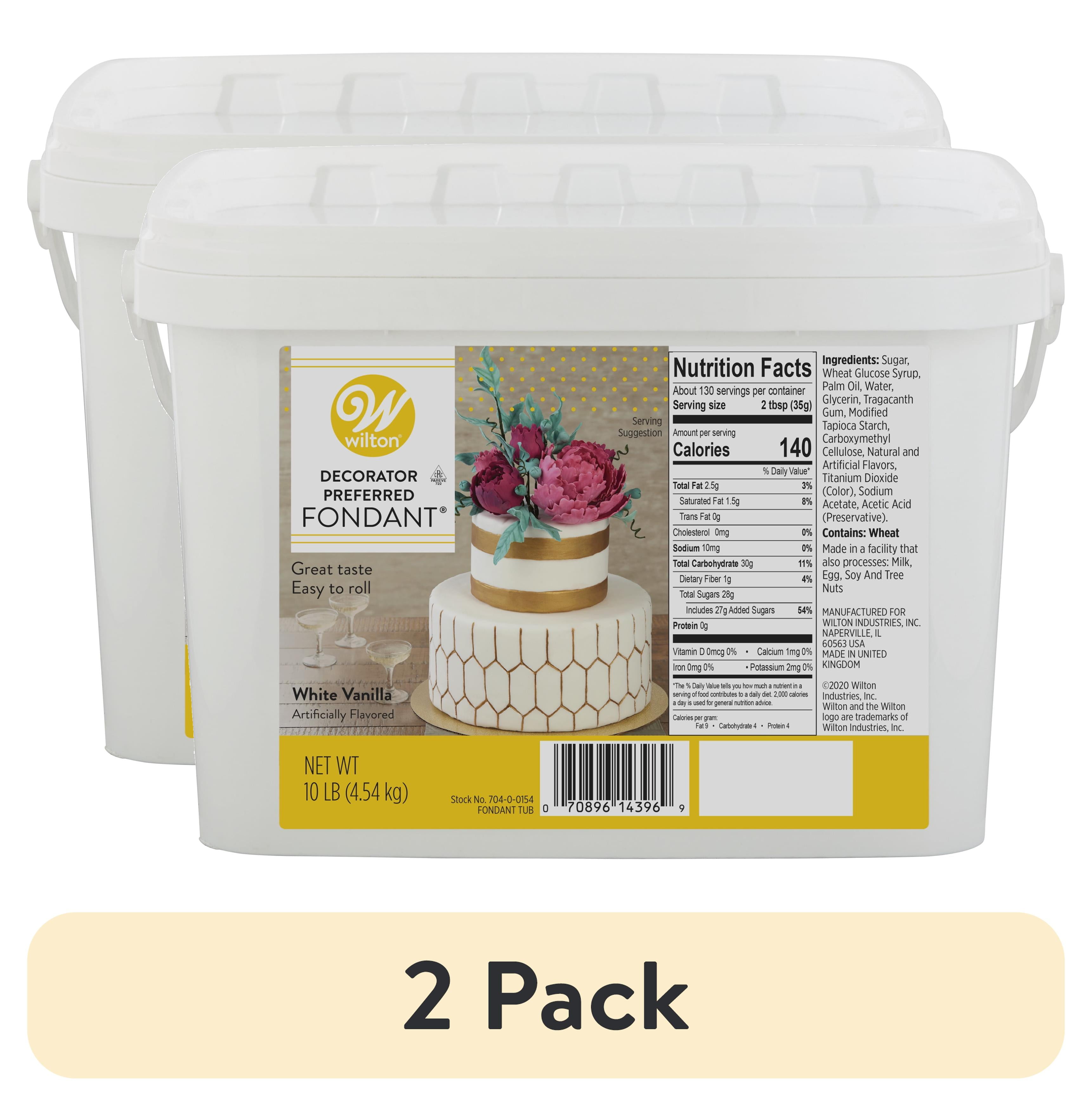 (2 pack) Wilton Decorator Preferred White Vanilla-Flavored Fondant, 10 lb. Tub