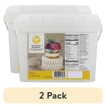 (2 pack) Wilton Decorator Preferred White Vanilla-Flavored Fondant, 10 lb. Tub