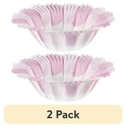 (2 pack) Wilton Flower Cupcake Liners, 12 Count, Pink & White