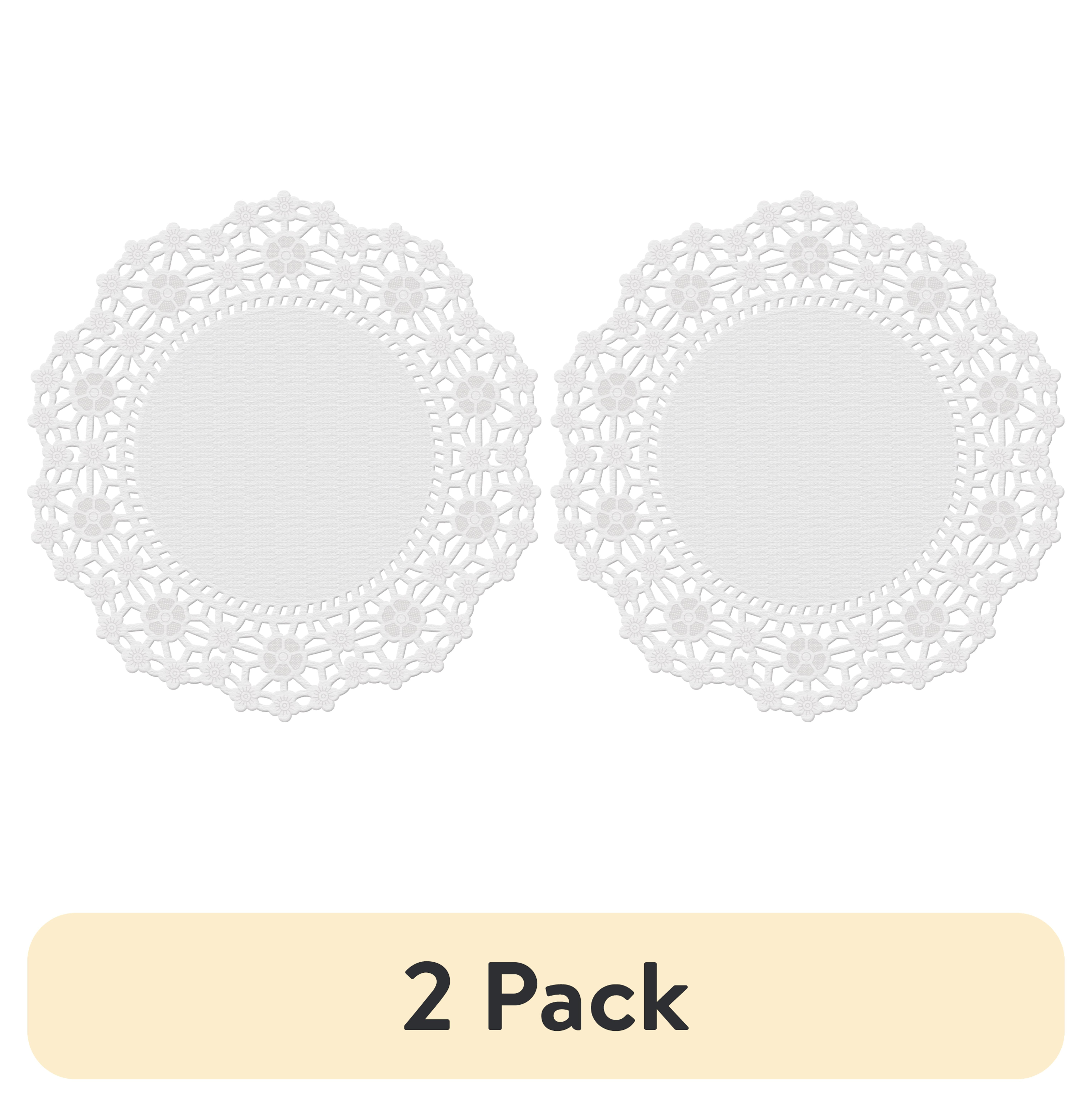 (2 pack) Wilton Lacy Floral Paper Doilies for Cake Decorating, Bright White, 20-Count, 6 in. Diameter
