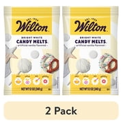 2 pack Wilton Bright White Candy Melts Vanilla-Flavored 12oz. Bag for Baking & Candy Making Wafer Chips