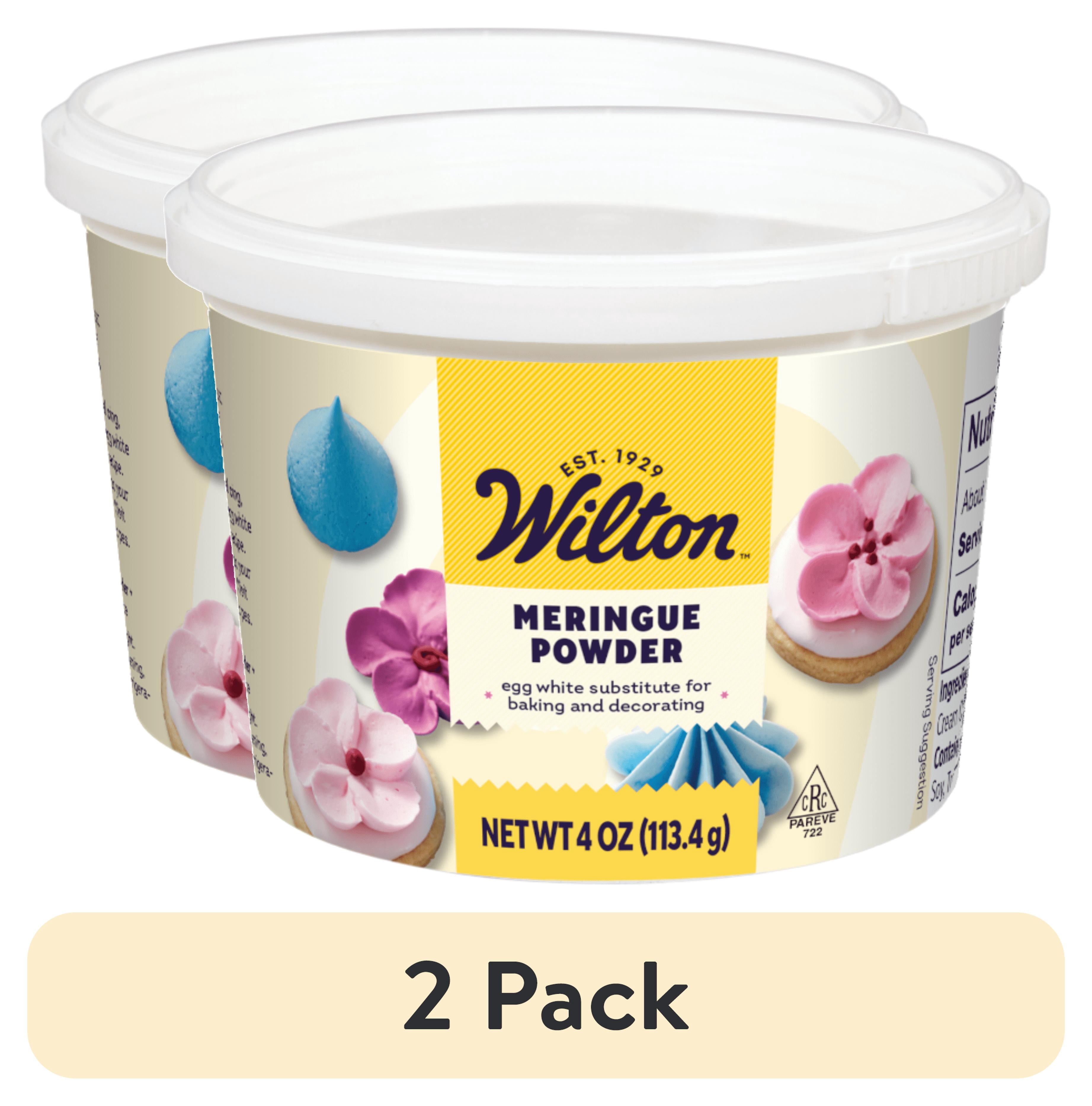 (2 pack) Wilton Meringue Powder for Baking and Decorating, Egg White Substitute, 4 oz., No Flavor