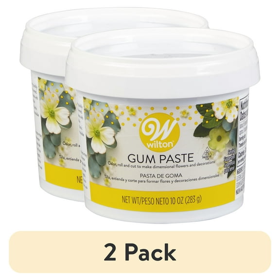 (2 pack) Wilton White Gum Paste for Edible Decorations Frosting and Icing Ready-To-Use 10 oz. Sugar Flavor