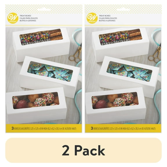 (2 pack) Wilton White Rectangle Treat Boxes, 3-Count