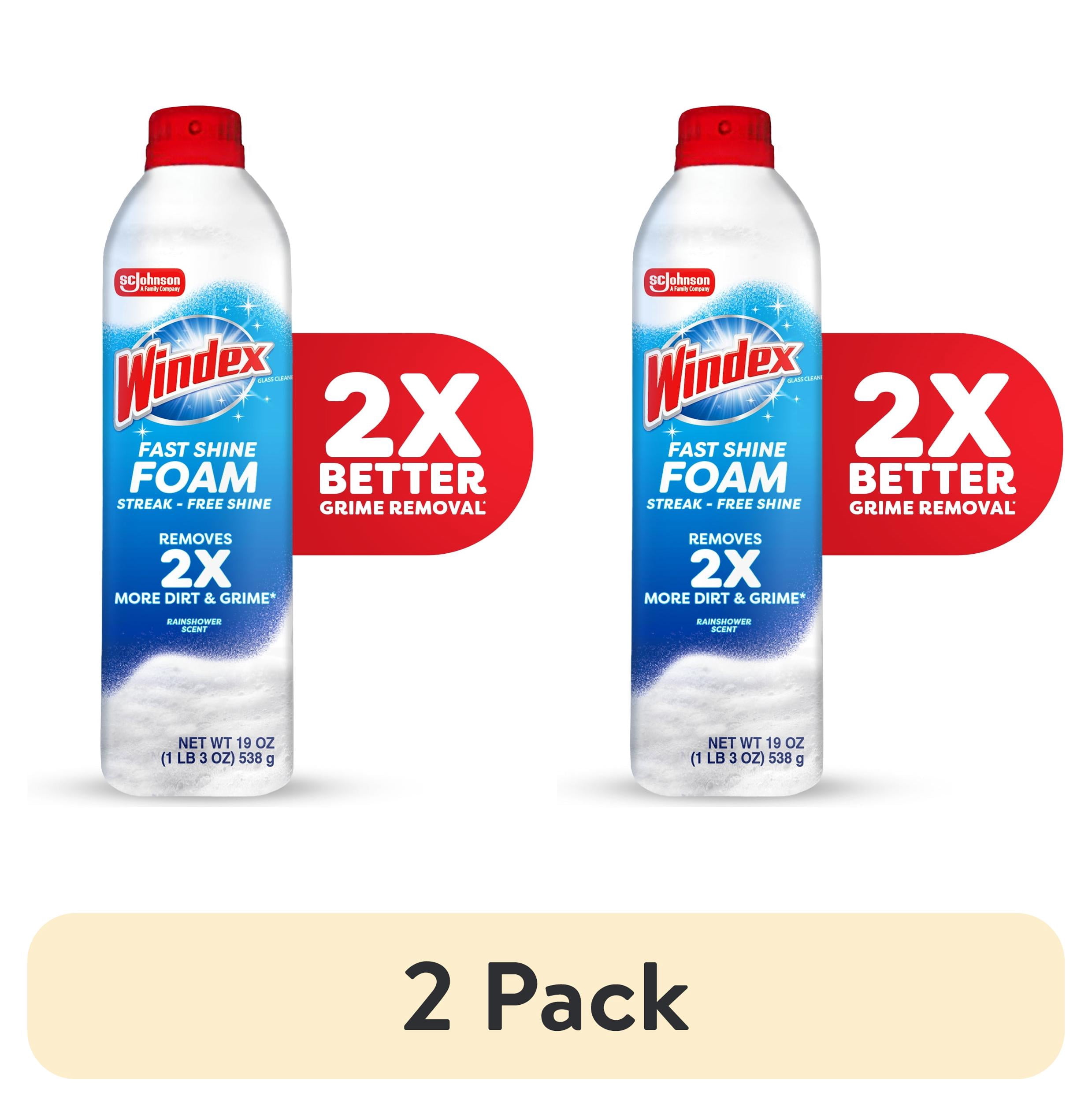 2 pack) Windex Fast Shine Foam Glass, Window, and Mirror All