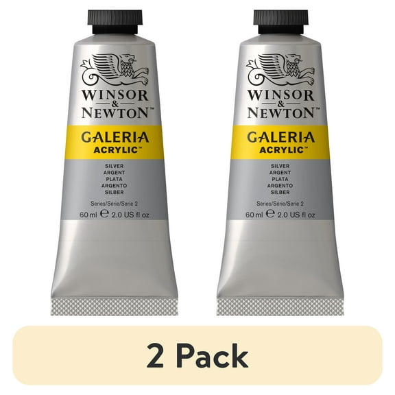 (2 pack) Winsor & Newton Galeria Acrylic Paint, 60ml, Silver