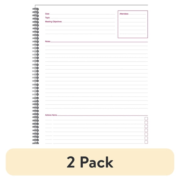 (2 pack) Mead Cambridge Limited Meeting Notebook, 80 Pages