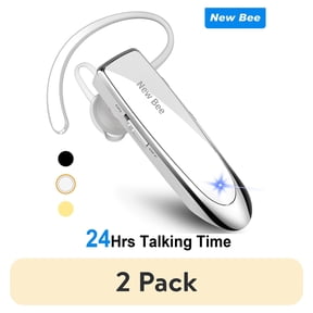 (2 pack) Wireless Bluetooth Earpieces, Built-in Microphone, 24 Hours Talking Time Cell Phone Headset for Android/iPhone/Laptop/iPad/PC