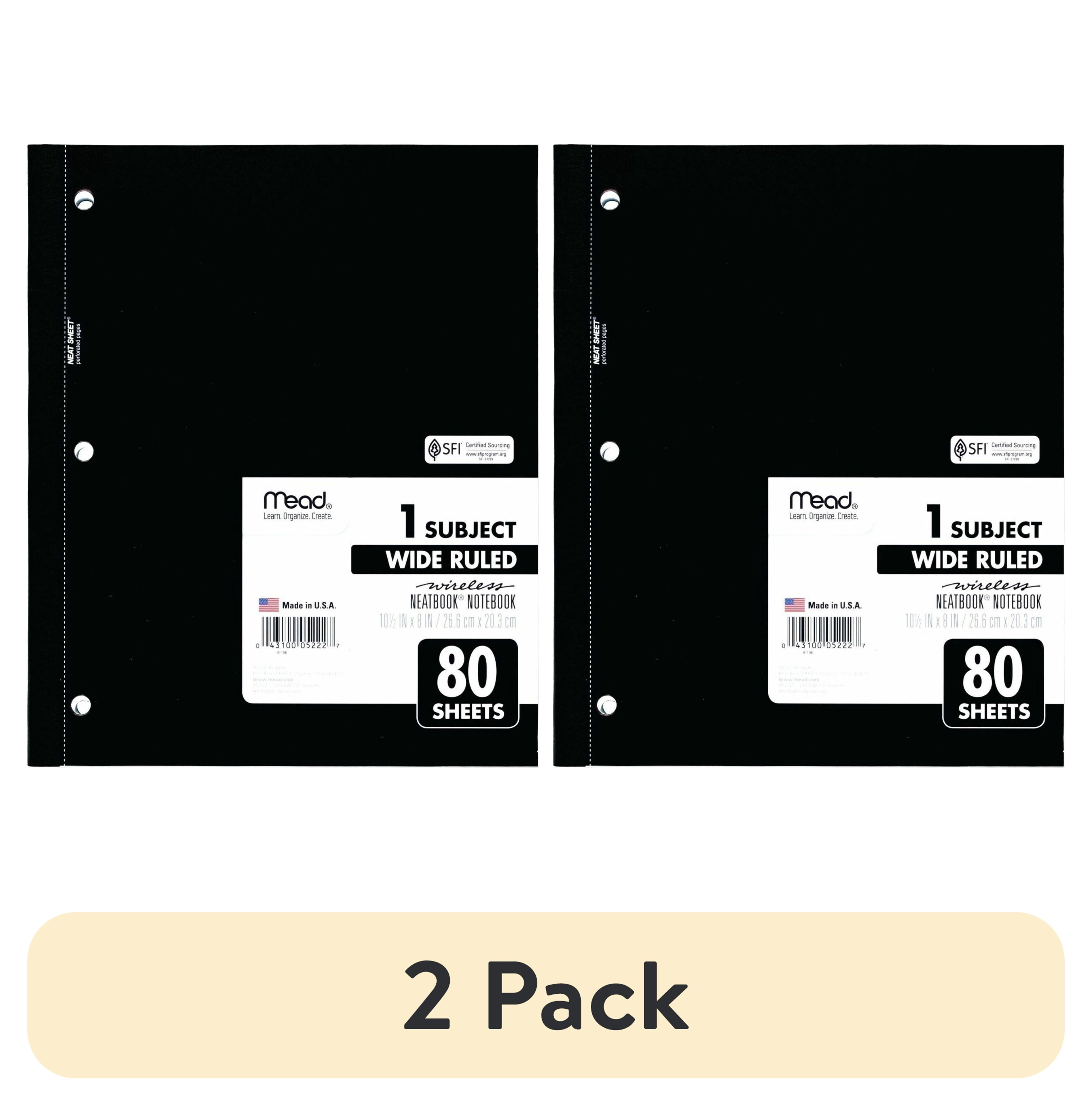 (2 pack) Wireless Neatbook Notebook 1 Subject, Wide/Legal Rule ...