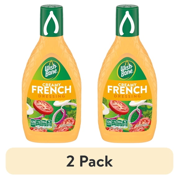 (2 pack) Wish-Bone Creamy French Salad Dressing, 15 fl oz