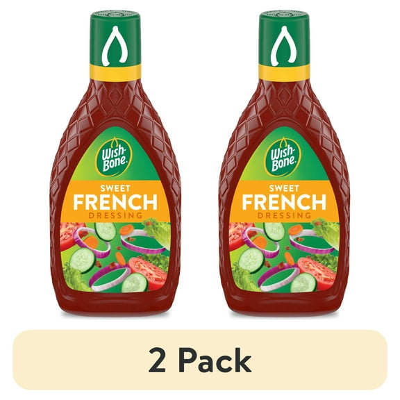 (2 pack) Wish-Bone Sweet French Salad Dressing, 15 fl oz