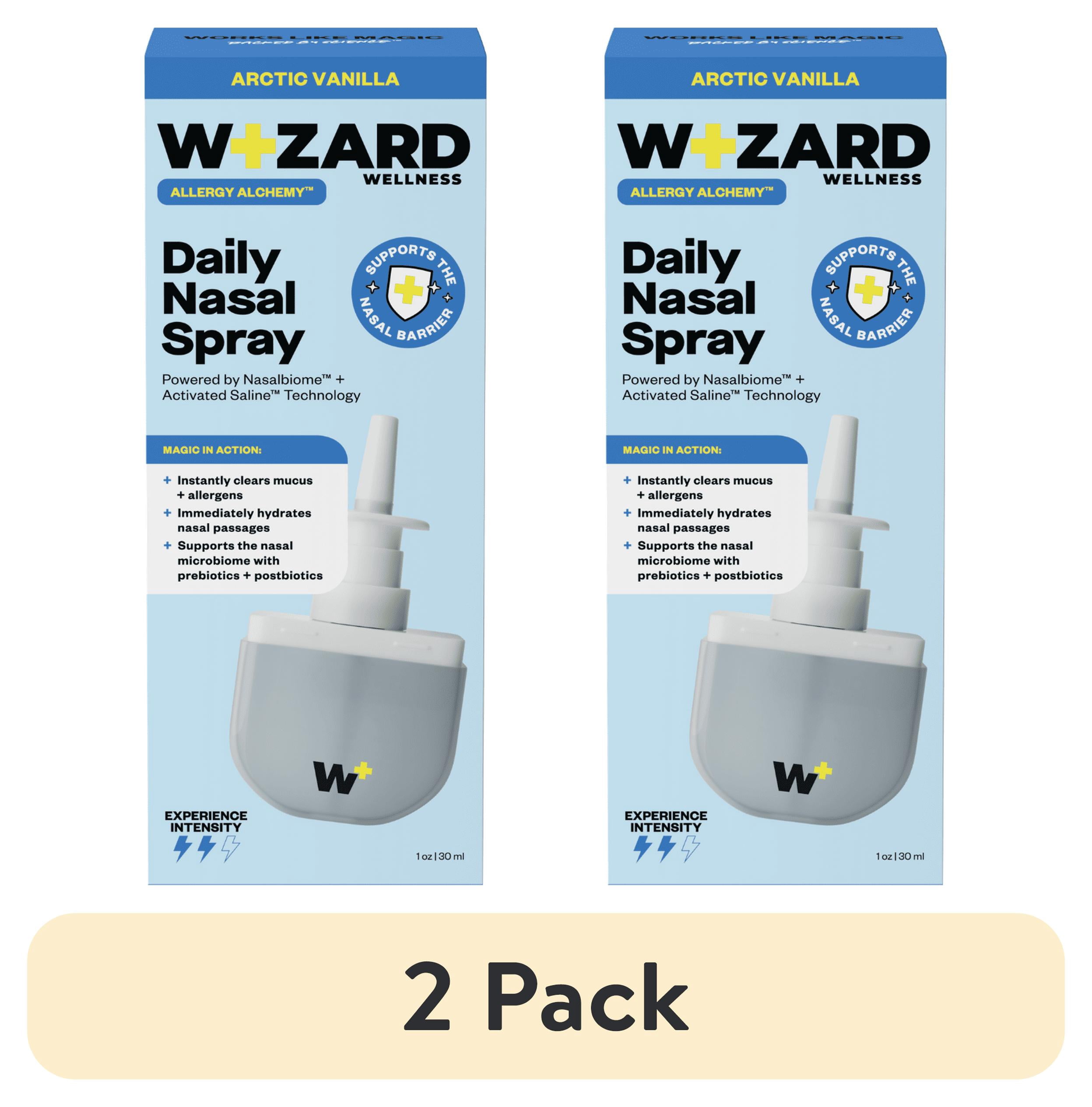 (2 pack) Wizard Wellness Daily Nasal Spray, Saline Mist Spray, Arctic Vanilla Scent, 272 Sprays