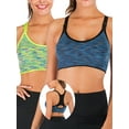 thumbnail image 1 of 2 pack Women Sports Bra Wireless Bra Racerback Sports Bra Women's Racerback Compression Sports Bra Seamless Padded Yoga Sports Casual Crop Tops, 1 of 6