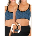 thumbnail image 1 of 2 pack Women Sports Bra Wireless Bra Racerback Sports Bra Women's Racerback Compression Sports Bra Seamless Padded Yoga Sports Casual Crop Tops, 1 of 6