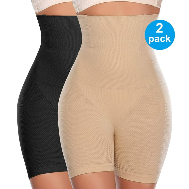 2 pack Women Waist Trainer Shapewear Tummy Control Body Shaper Shorts Hi- Waist Butt Lifter Thigh Slimmer 
