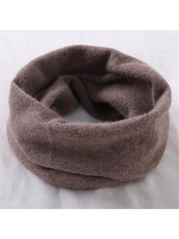 2 pack Women Winter Infinity Scarf Warm Circle Loop Neck Warmer, Outdoor Sport Riding Cycling Cover (Deep camel color)