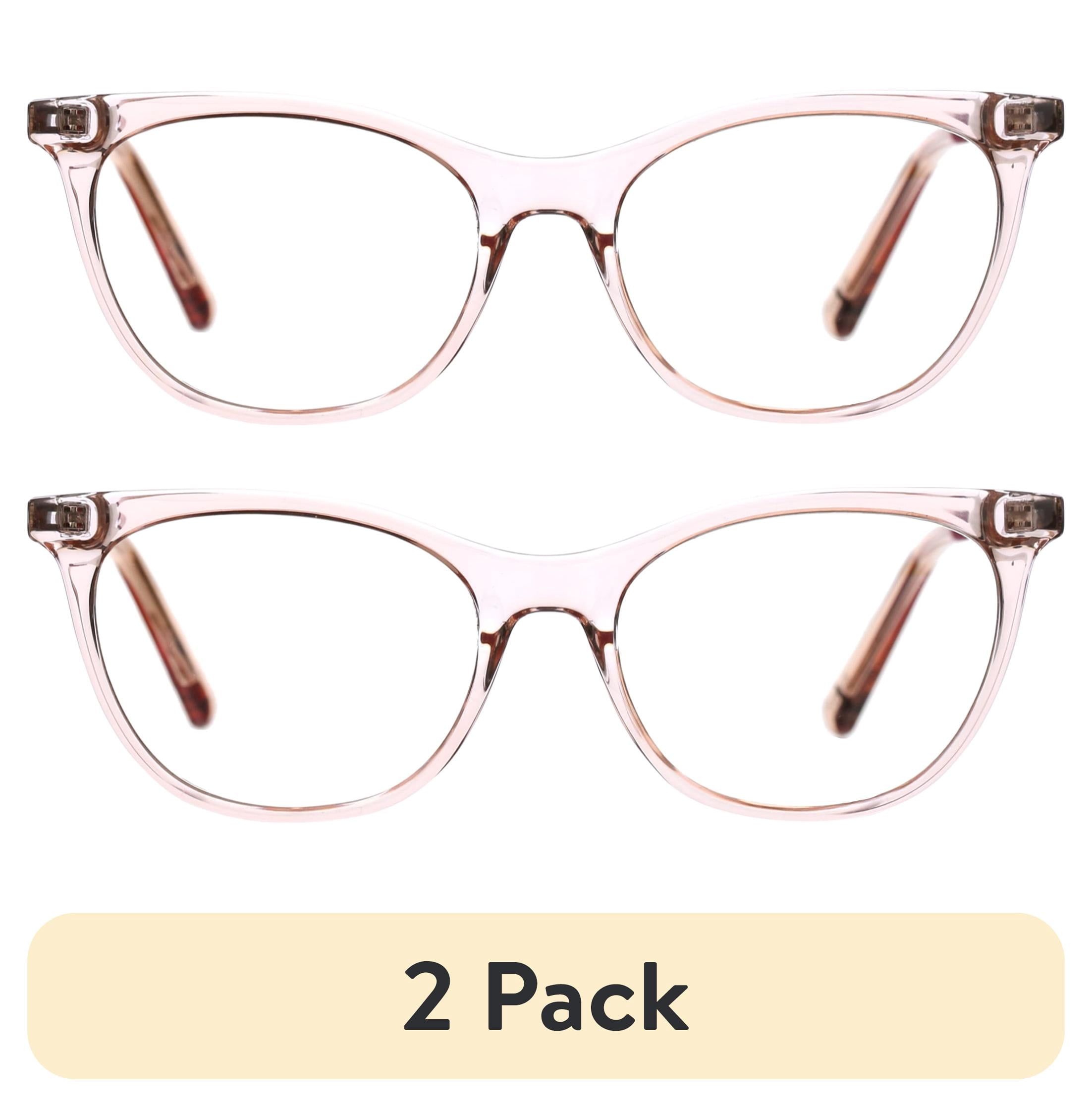 (2 pack) Women's Health Focus Blue Light Blocking Glasses for Computer UV and Gaming Protection by DIFF Eyewear Light Pink Crystal
