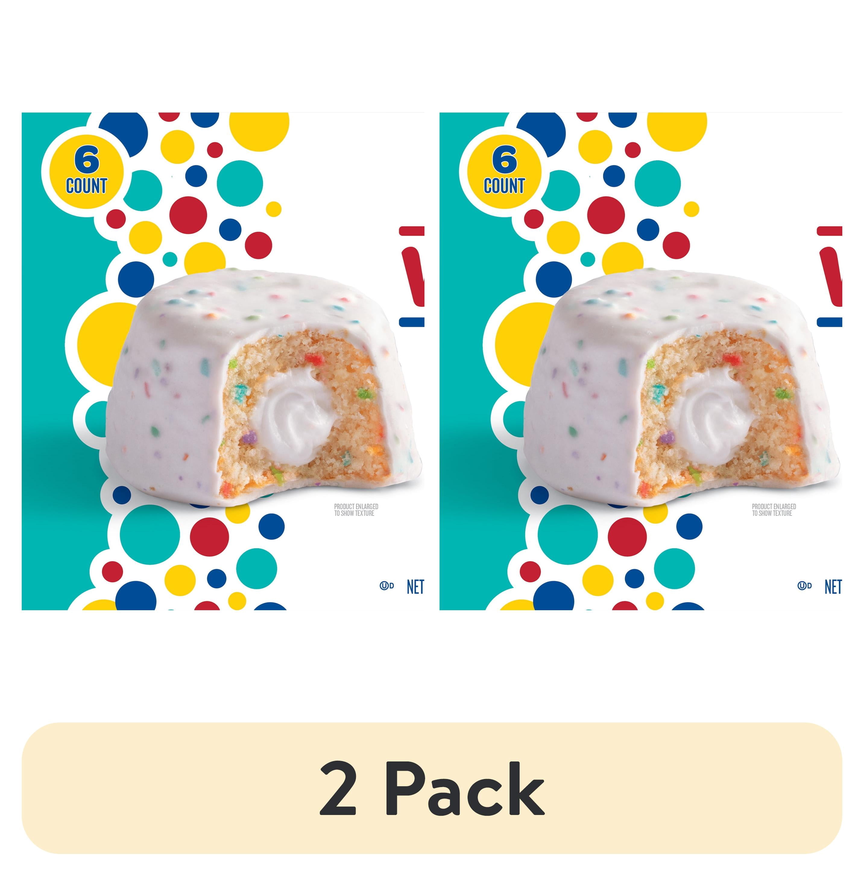 (2 pack) Wonder Crème Filled Confetti Cakes, Birthday Cake Inspired Snack Cakes, 10.5 oz, 6 Count