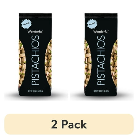 (2 pack) Wonderful Pistachios In-Shell Unsalted Nuts, 16 Ounce Bag