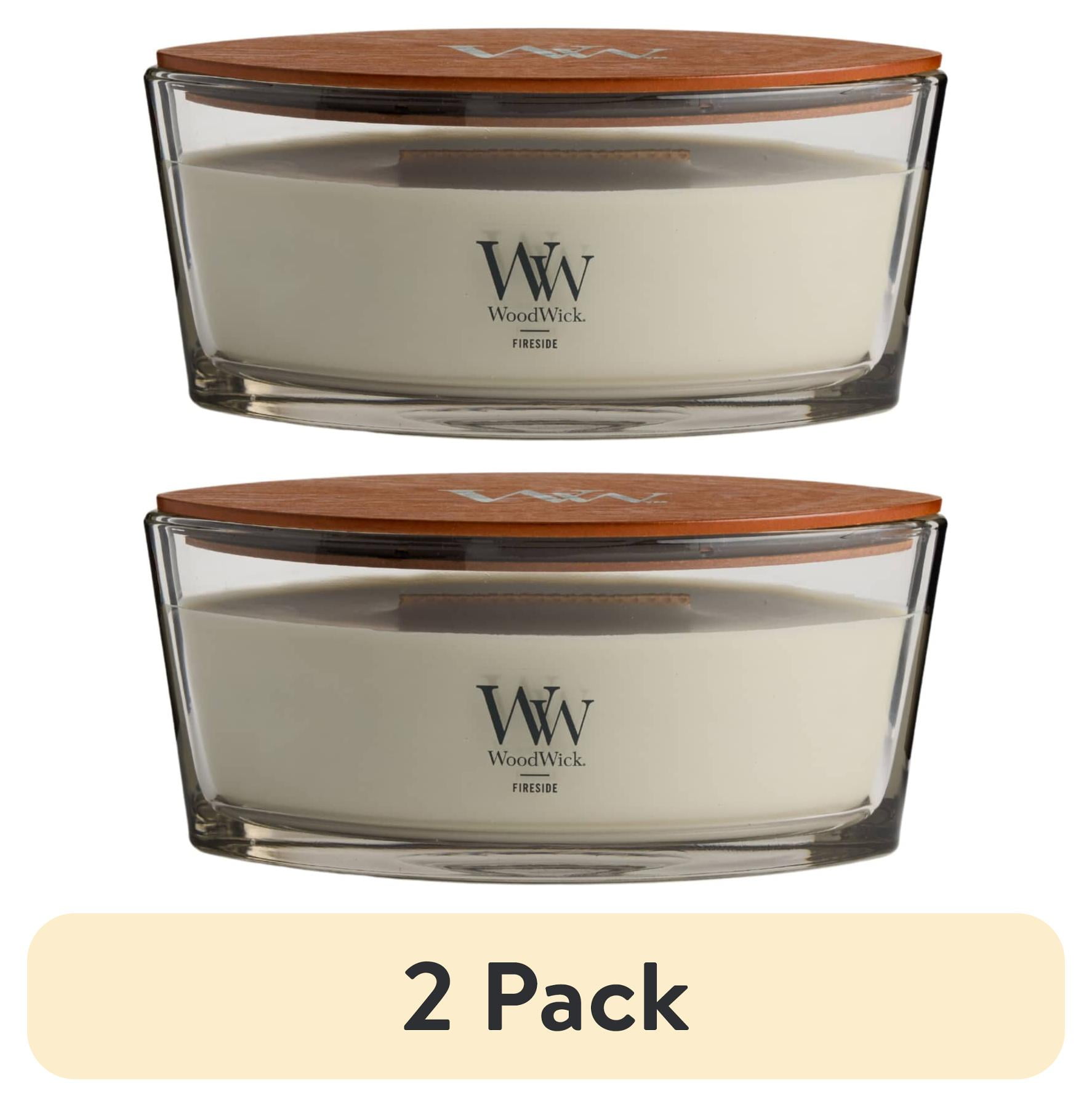 (2 pack) WoodWick Ellipse Scented Candle, Fireside, 16 oz