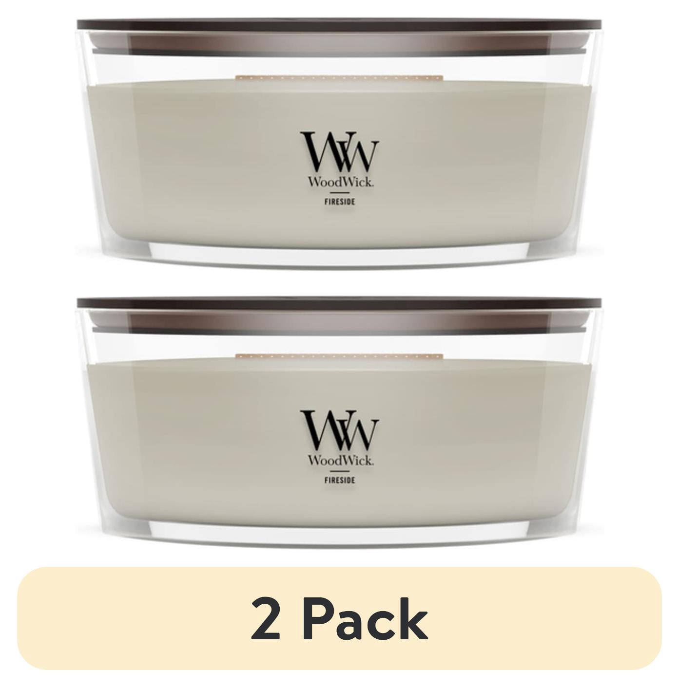 (2 pack) WoodWick Ellipse Scented Candle, Fireside, 16 oz