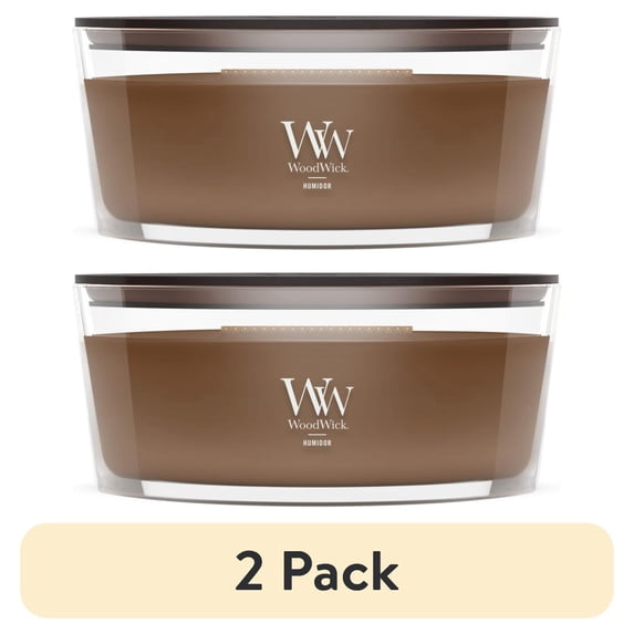 (2 pack) WoodWick Ellipse Scented Candle, Humidor, 16 oz