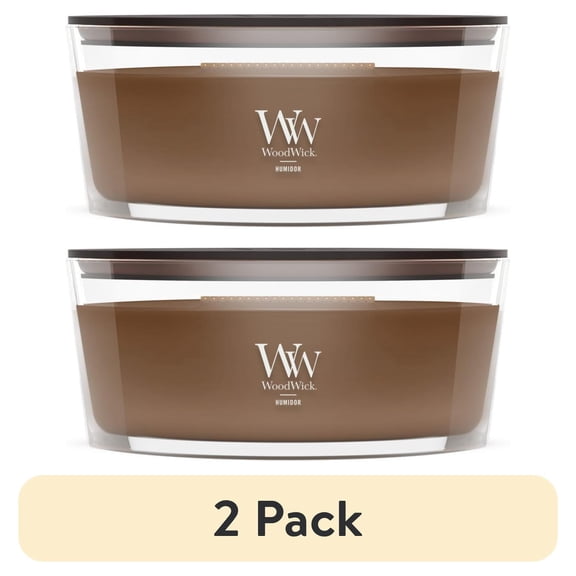 (2 pack) WoodWick Ellipse Scented Candle, Humidor, 16 oz
