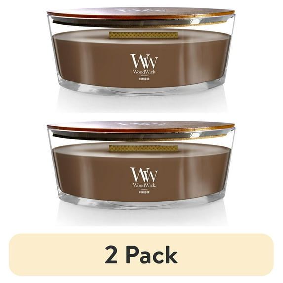 (2 pack) WoodWick Ellipse Scented Candle, Humidor, 16 oz