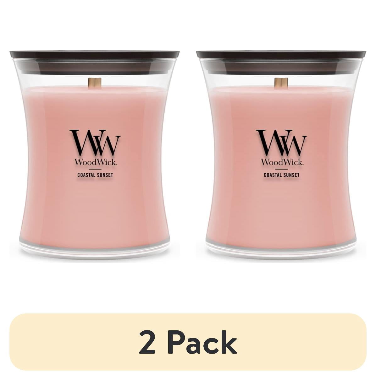 (2 pack) WoodWick Medium Hourglass Scented Candle, Coastal Sunset, 9.7 oz