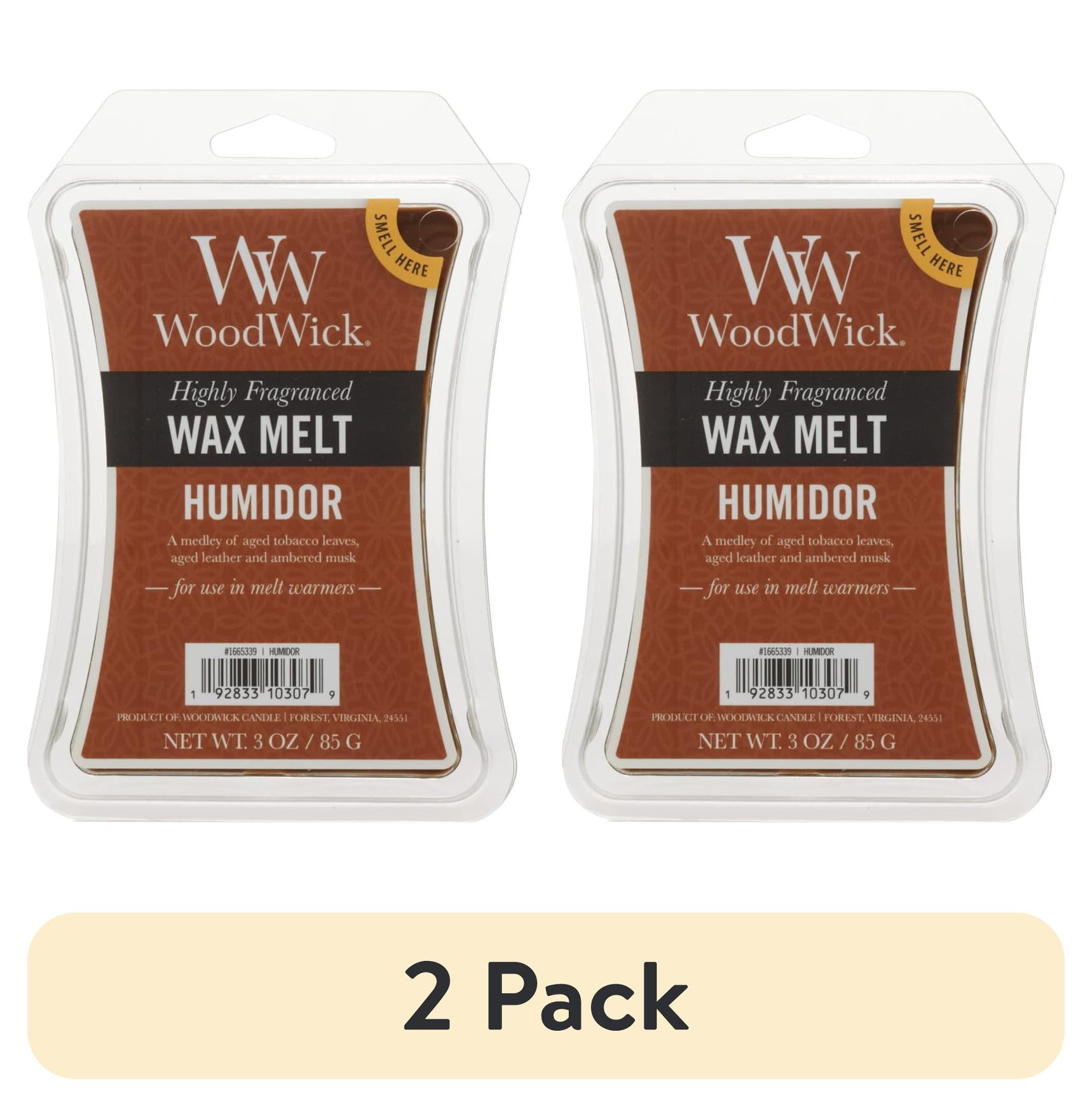 (2 pack) Woodwick Wax Melts, Humidor, 1 Pack of 6, 3 oz