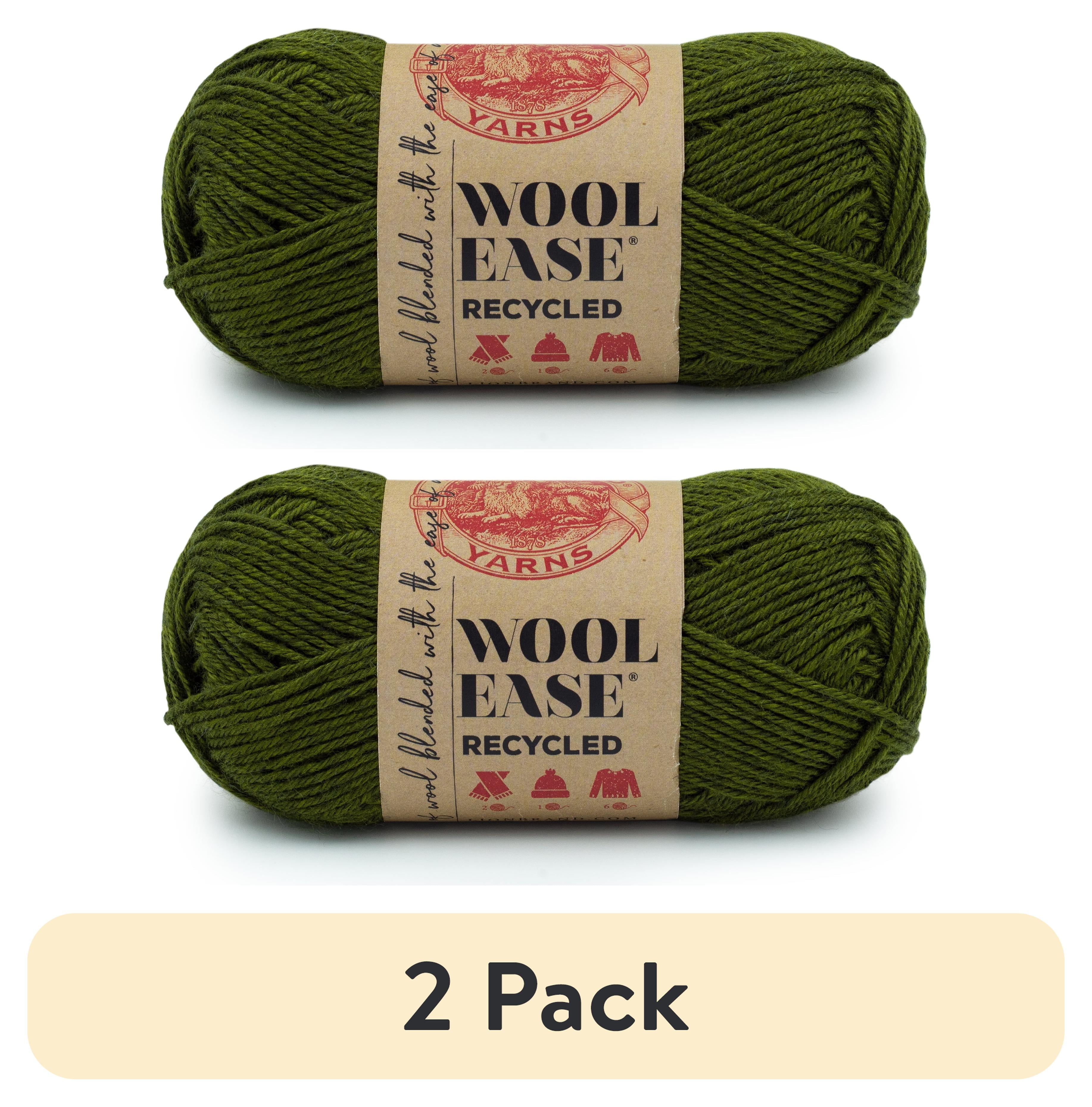 (2 pack) Lion Brand Wool-Ease Recycled Olive 632-172T Medium Yarn