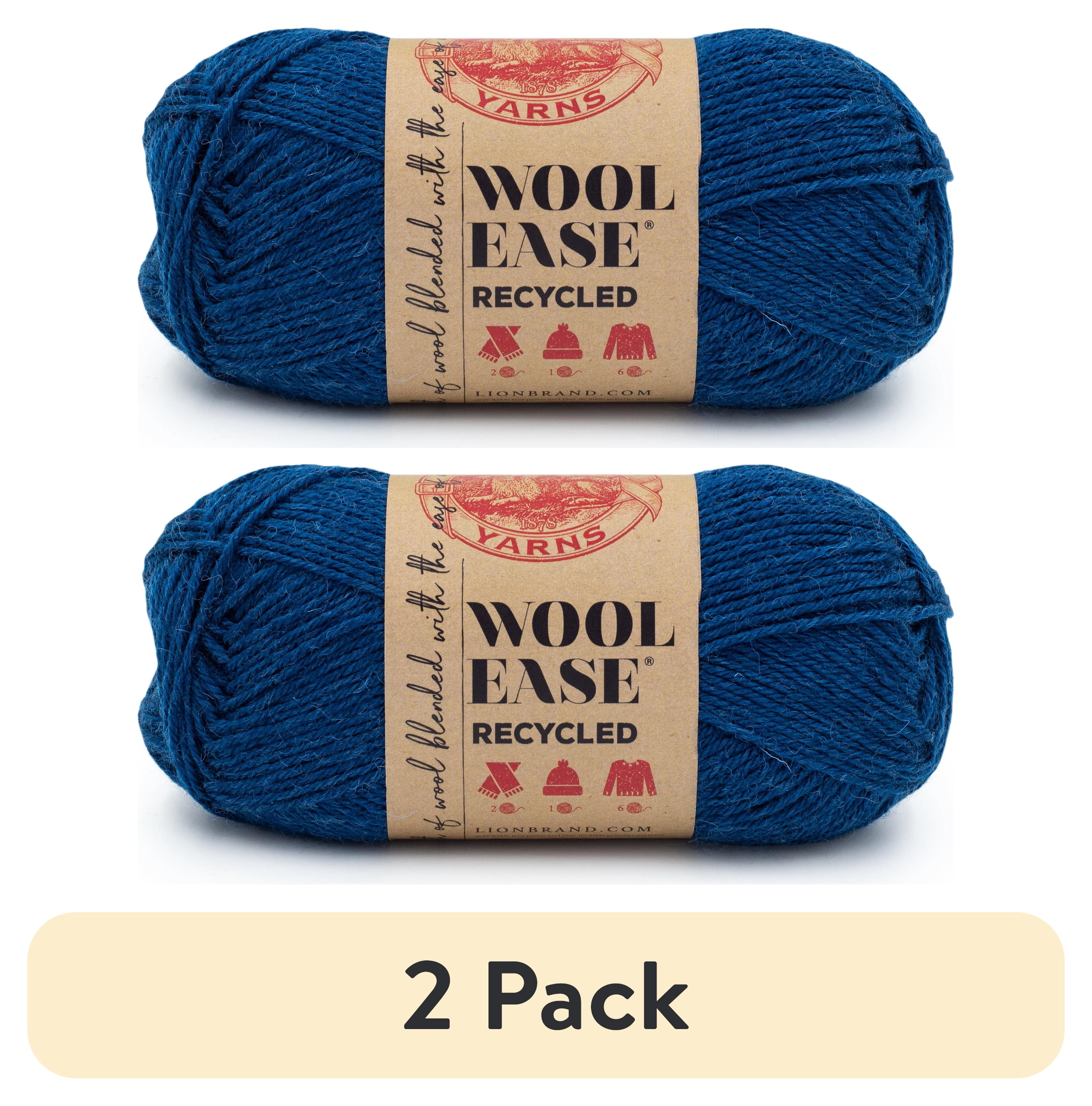 (2 pack) Lion Brand Wool-Ease Recycled Royal Blue 632-109P Medium Yarn