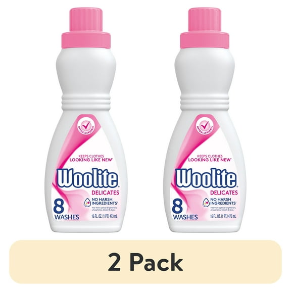 (2 pack) Woolite Delicates Hypoallergenic Liquid Laundry Detergent, 16 fl oz, 8 Loads, Hand & Machine Wash