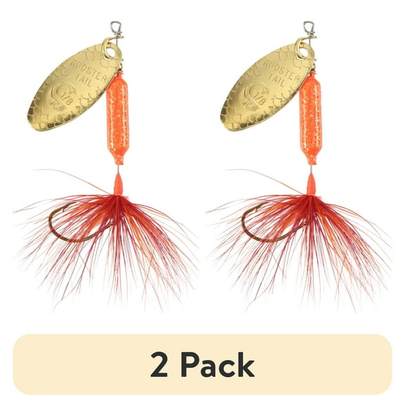 (2 pack) Worden's® Original Glitter Flame Single Hook Rooster Tail® Fish Lure