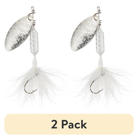 (2 pack) Worden's® Original Rooster Tail® Fishing Hook, Inline Spinnerbaits Lure, White