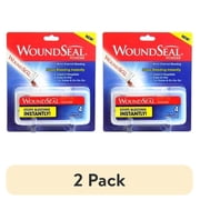 2 pack WoundSeal Topical Powder for Minor External Bleeding, Stops Bleeding Instantly, Easy-Pour Tube Applicator, 4 Count
