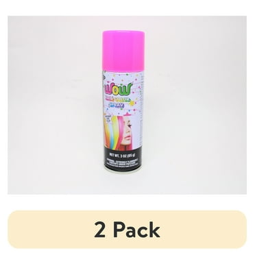 (2 pack) Wow Temporary Hair Color Spray, Fluorescent Pink