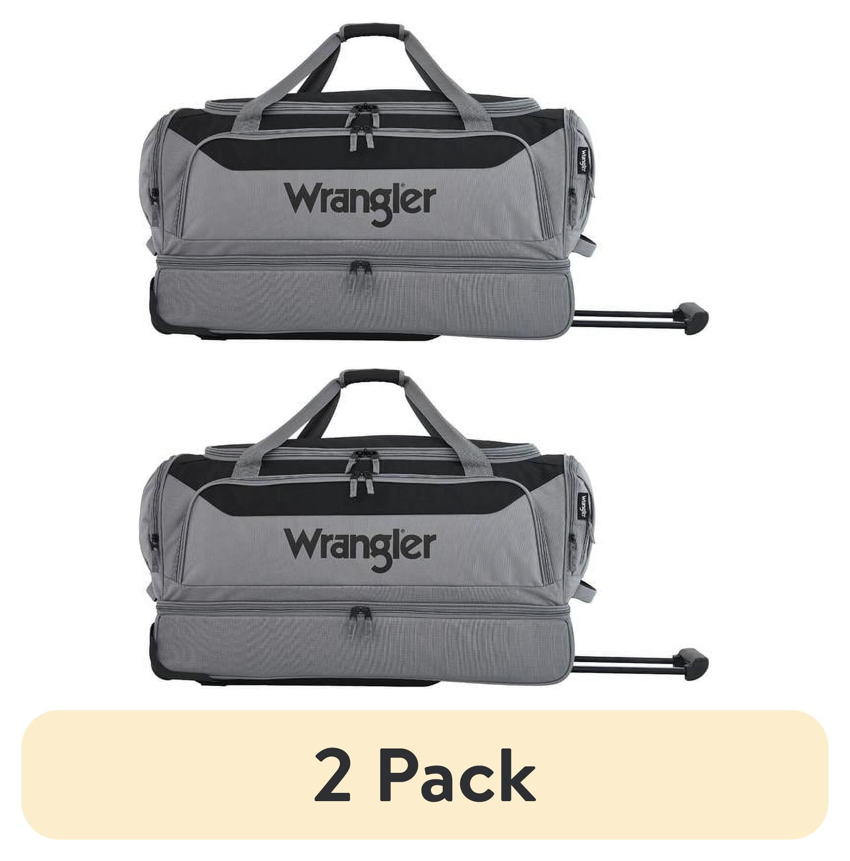 (2 pack) Wrangler 30" Drop-Bottom Rolling Travel Duffel with Interior Toiletry Pocket - Sharkskin