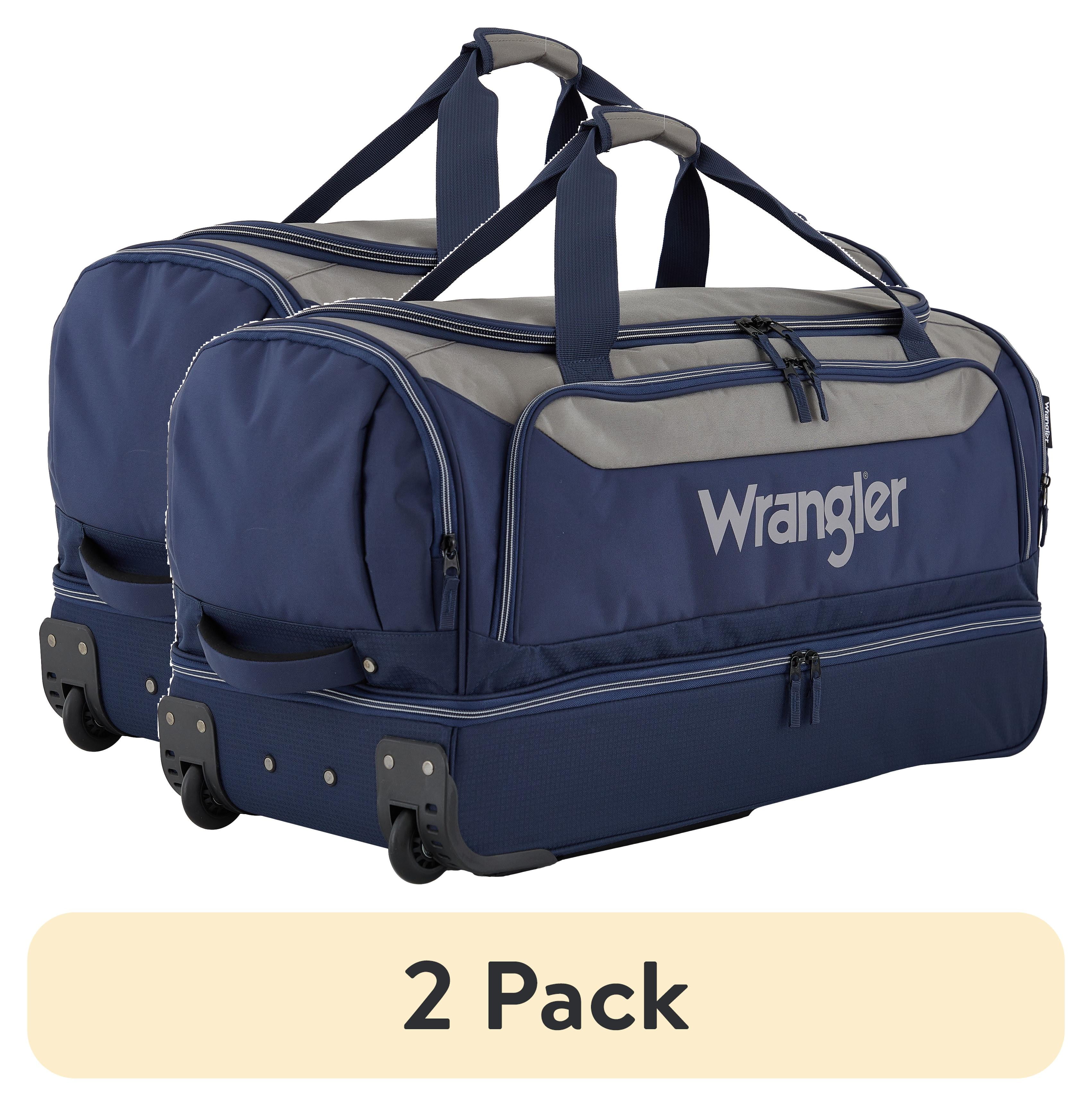 (2 pack) Wrangler Large 30" Drop-Bottom Rolling Travel Duffel - Navy Blue