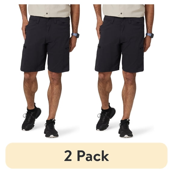 (2 pack) Wrangler Men's & Big Men's Performance Zip Cargo Shorts with UPF 50, Sizes 30-48