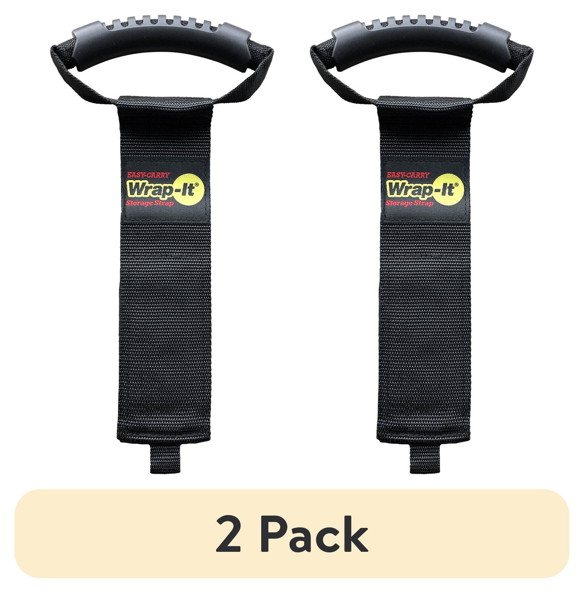 (2 pack) Wrap-It Storage Easy Carry Strap with Handle, 22in, Black, RV Accessories
