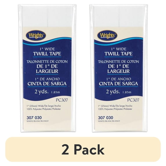 (2 pack) Wrights 1"X2 Yd Wide Twill Tape-White