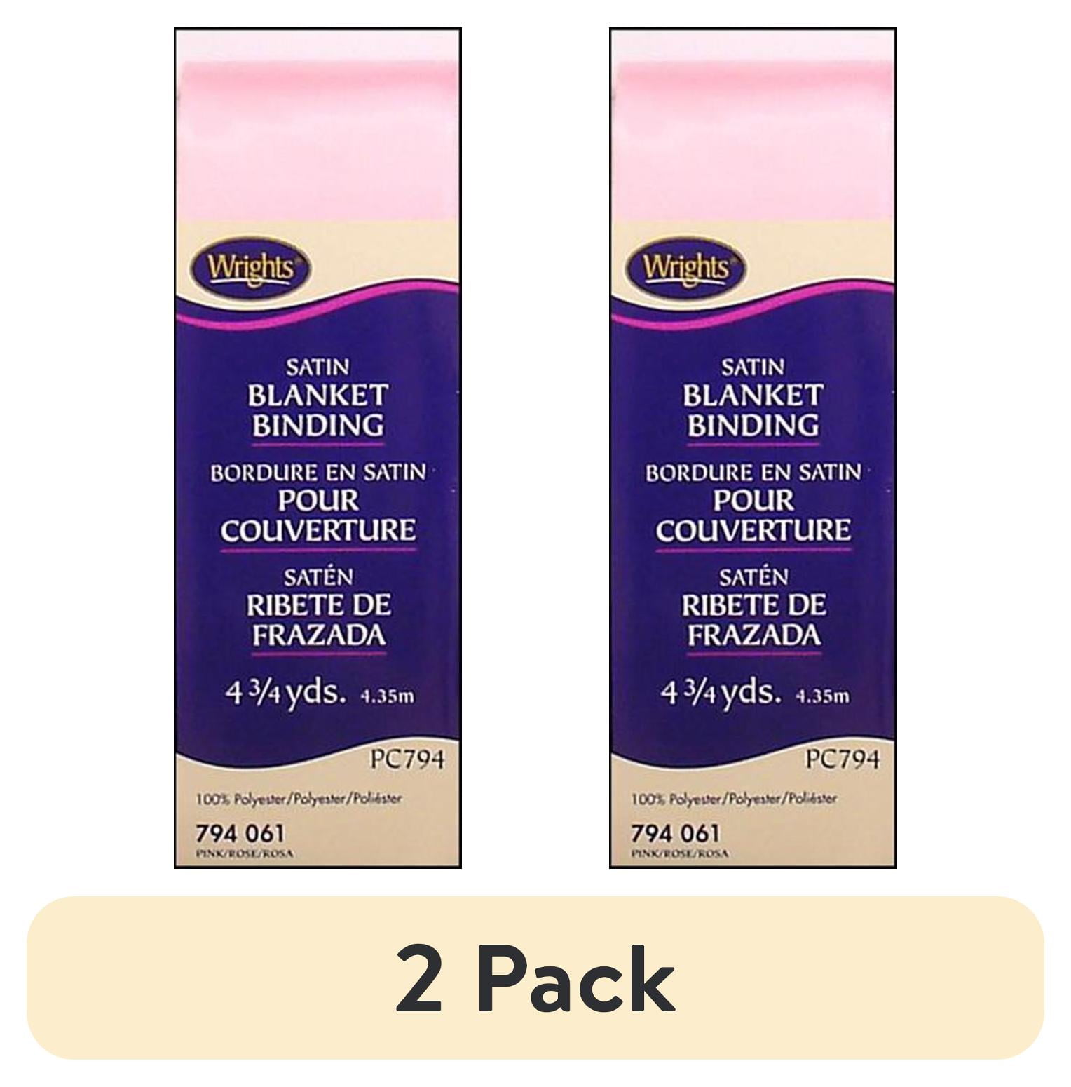 (2 pack) Wrights 2" Pink Blanket Binding, 4.75 yd Polyester Sewing Trim