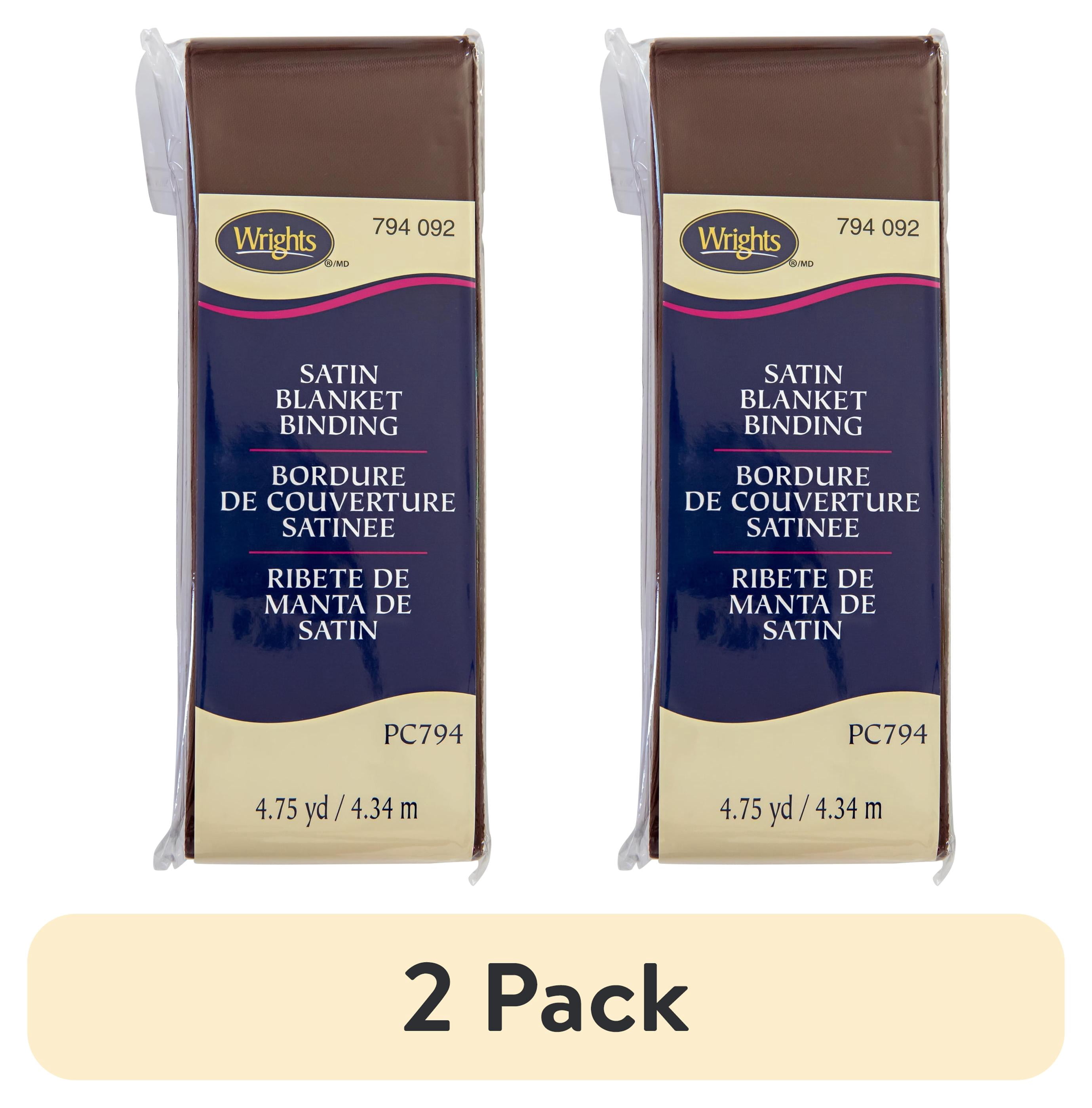 (2 pack) Wrights 2" Seal Brown Blanket Binding, 4.75 yd Polyester Sewing Trim