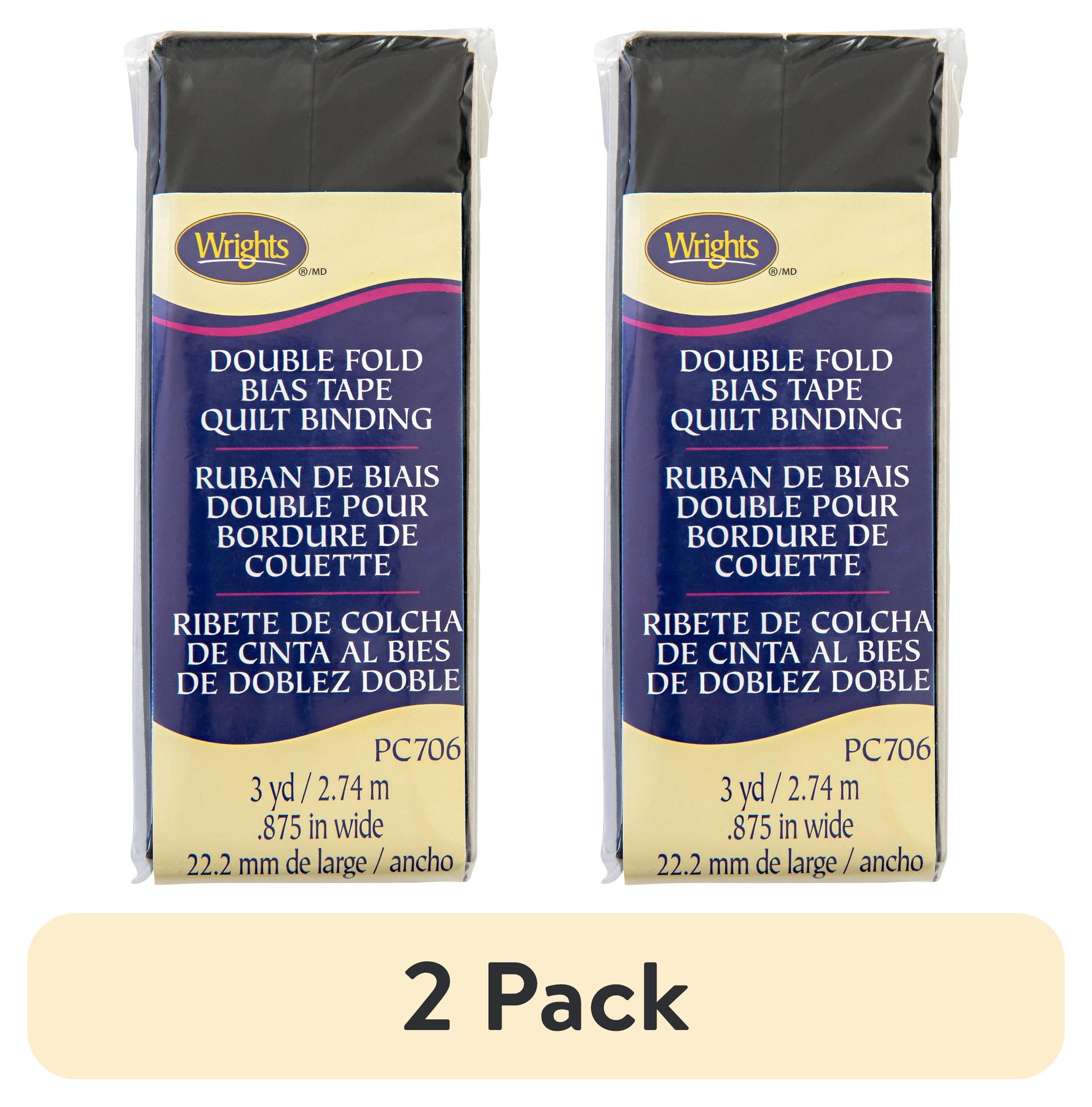 (2 pack) Wrights 7/8" Black Quilt Binding, 3 yd