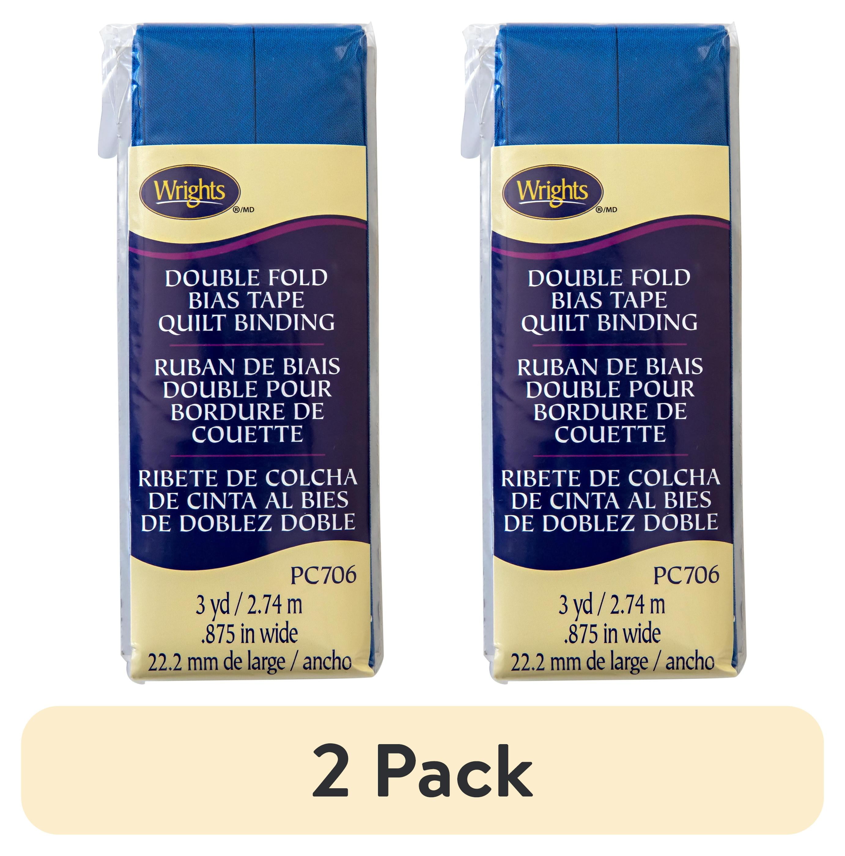 (2 pack) Wrights 7/8" Lapis Blue Quilt Binding, 3 yd Polyester Blend Sewing Trim