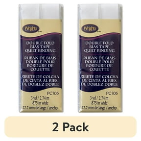 (2 pack) Wrights 7/8" White Quilt Binding, 3 yd