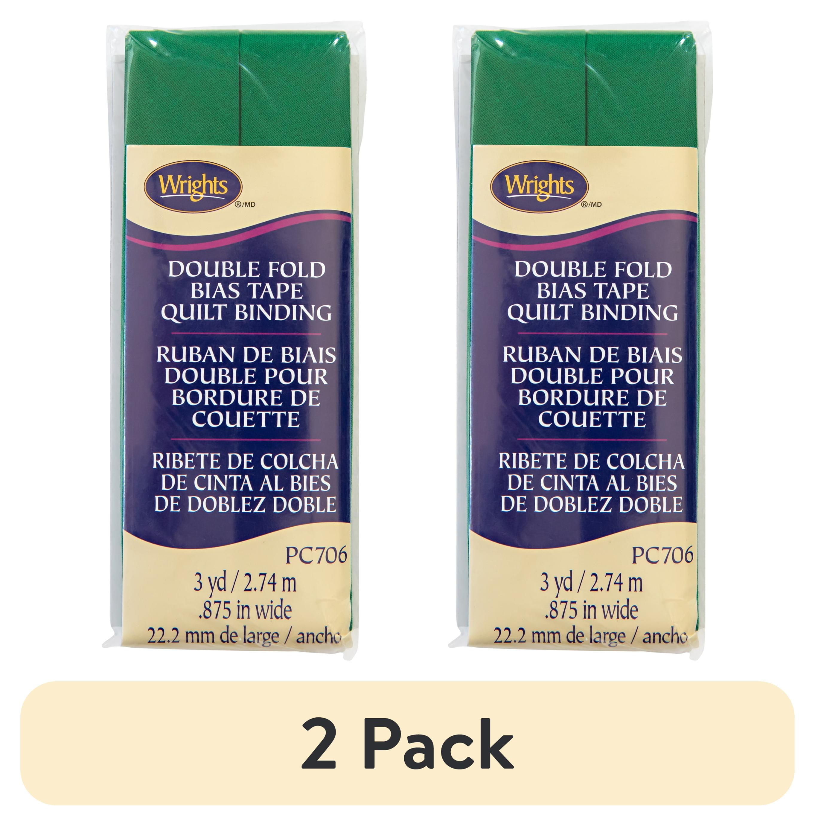 (2 pack) Wrights Bias Quilt Binding Dbl Fold 3yd Emerald